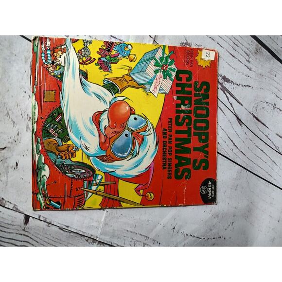 Vintage Snoopy's Christmas Peter Pan Pop Records Singers Orchestra 45RPM - Picture 3 of 5